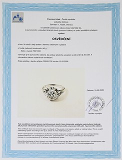 Starožitný diamantový solitér se vzácně bílým diamantem 0,92 ct - certifikováno