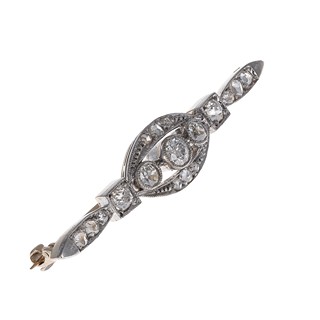 Starožitná diamantová brož s diamanty Old Europe, 1,19 ct - certifikováno