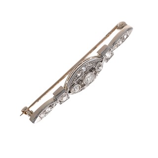 Starožitná diamantová brož s diamanty Old Europe, 1,19 ct - certifikováno