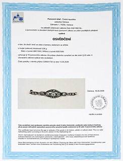 Starožitná diamantová brož s diamanty Old Europe, 1,19 ct - certifikováno