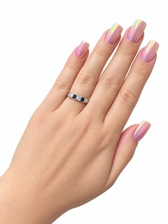 Starožitný zlatý prsten s přírodními safíry a diamanty
