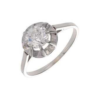Starožitný diamantový solitér Old Europe 0,65 ct - certifikováno