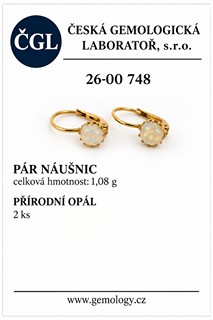 Zlaté náušnice s přírodními opály