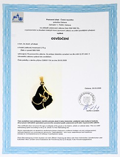 Zlatý přívěsek s přírodním vltavínem