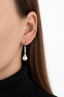 Zlaté náušnice s perlami a diamanty