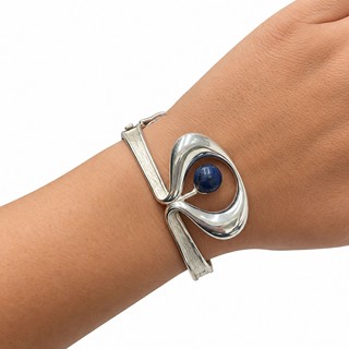 Stříbrný náramek s korálkem Lapis Lazuli