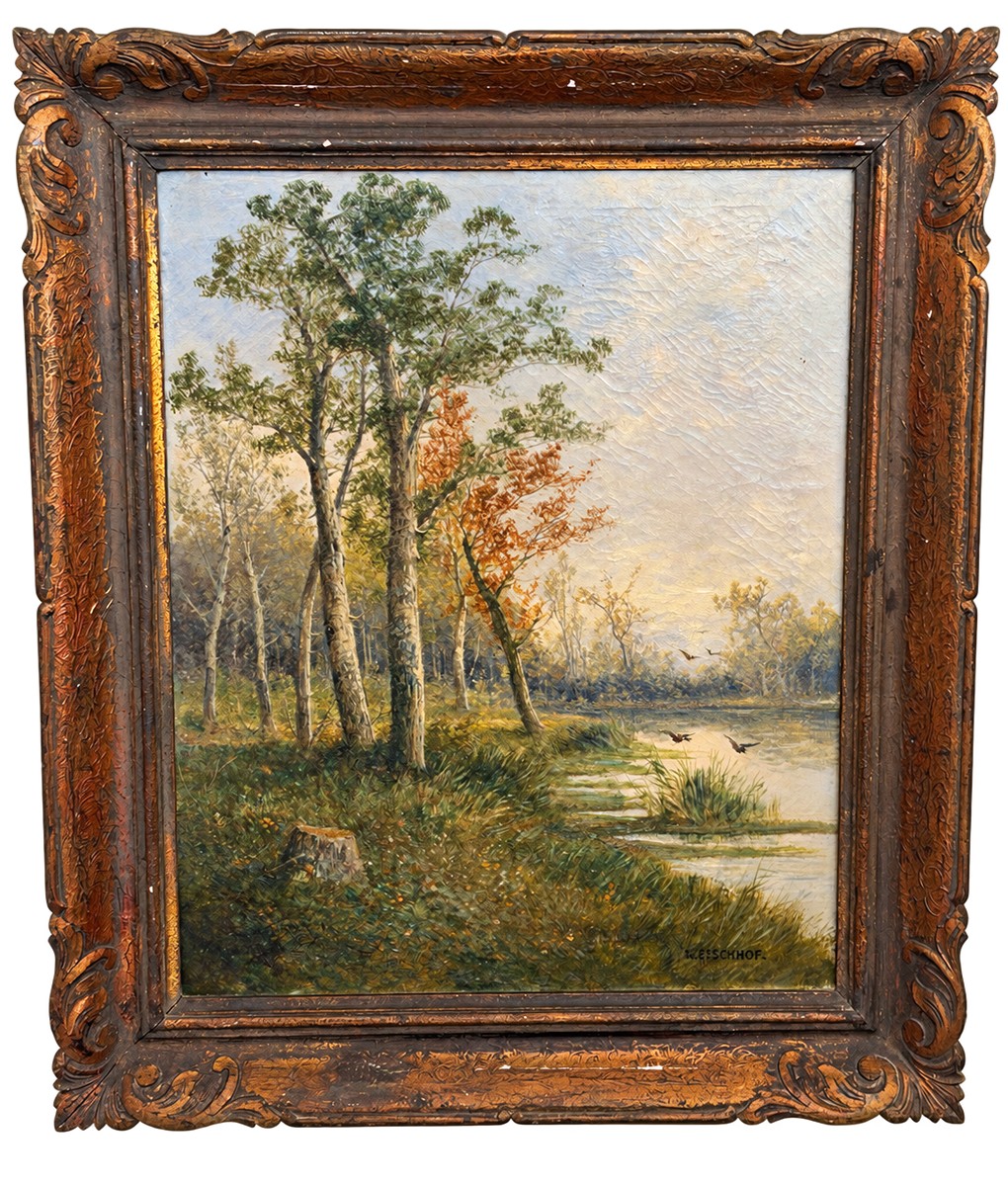 Fischhof Georg (1859–1914) - Krajina s divokými kachnami