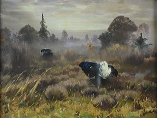 Otakar Číla (1894 - 1977) - Tetřívci za mlžného rána