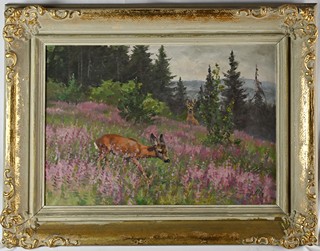 Otakar Číla (1894 - 1977) - Srnky na pasece