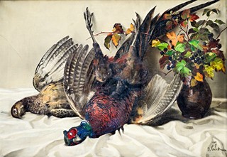 Otakar Číla (1894 - 1977) - Zátiší s bažanty