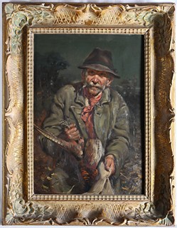 Otakar Číla (1894 - 1977) - Pytlák s bažantem