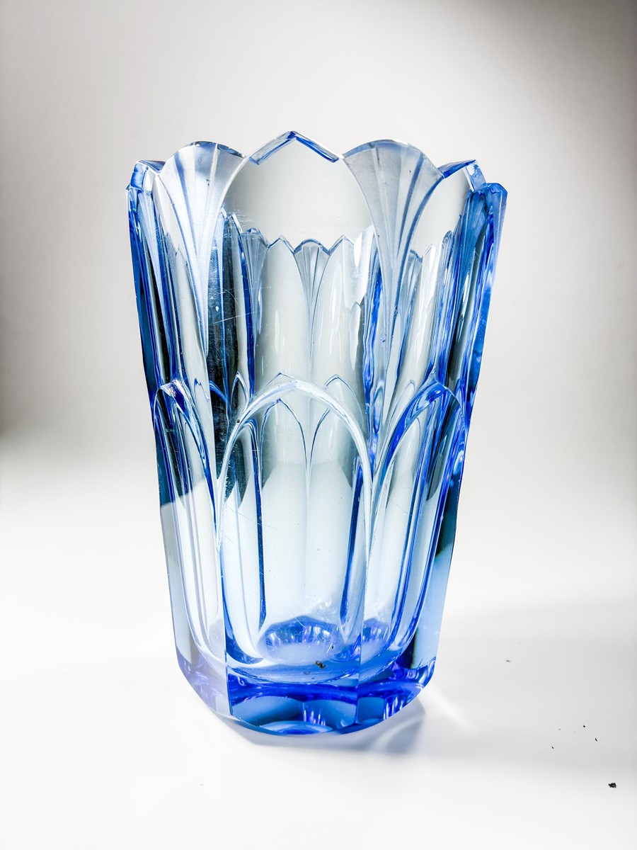 Hloušek Rudolf - Modrá váza Art deco, 18 cm