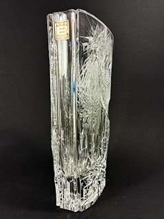 Švarc Josef - Skleněná váza, Bodláky, 26 cm