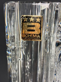 Švarc Josef - Skleněná váza, Bodláky, 26 cm