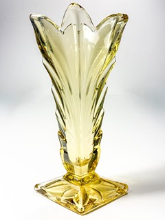 Schrötter Rudolf - Žlutá váza Art Deco - Heřmanova Huť, 23 cm