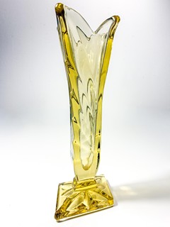 Schrötter Rudolf - Žlutá váza Art Deco - Heřmanova Huť, 23 cm