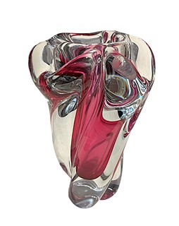 Hospodka Josef - Růžová hutní váza, 24 cm