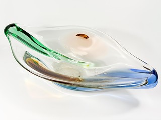 Zemek František - Skleněná hutní mísa , průměr 43,5 cm