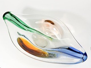 Zemek František - Skleněná hutní mísa , průměr 43,5 cm