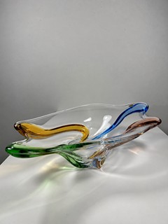 Zemek František - Skleněná mísa ze série Rhapsody, délka 43 cm