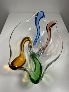 Zemek František - Skleněná mísa ze série Rhapsody, délka 43 cm