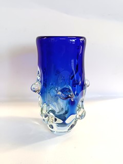 Paleček Ladislav - Hutní váza v kobaltově modré, 17 cm