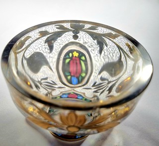 Pautsch Hermann - Skleněná vázička- Kamenický Šenov, 8,5 cm