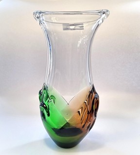 Paleček Ladislav - Váza z hutního skla Paleček Ladislav, výška 28 cm