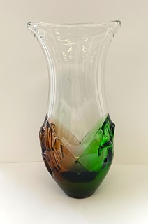 Paleček Ladislav - Váza z hutního skla Paleček Ladislav, výška 28 cm