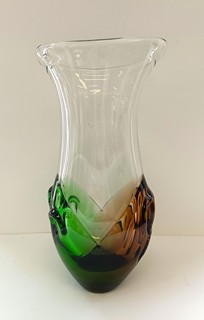Paleček Ladislav - Váza z hutního skla Paleček Ladislav, výška 28 cm