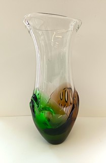 Paleček Ladislav - Váza z hutního skla Paleček Ladislav, výška 28 cm