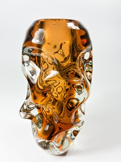 Jan Beránek - Ambrová hutní váza, 20 cm