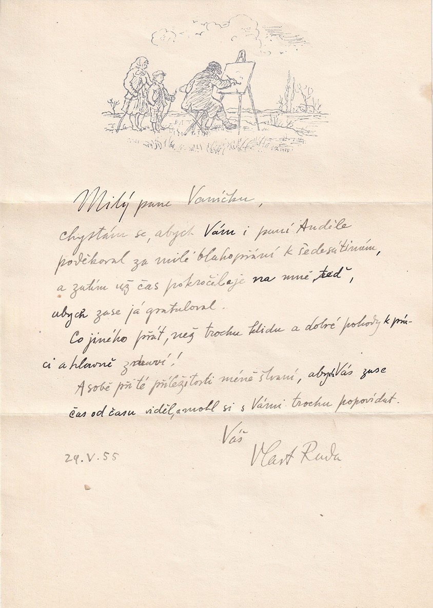 Vlastimil Rada (1895 - 1962) - Dopis