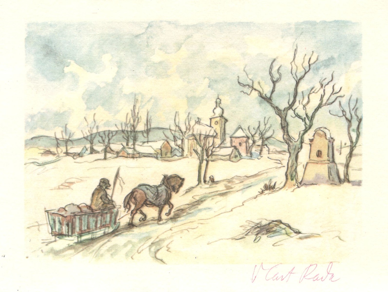 Vlastimil Rada (1895 - 1962) - Přání s podpisem