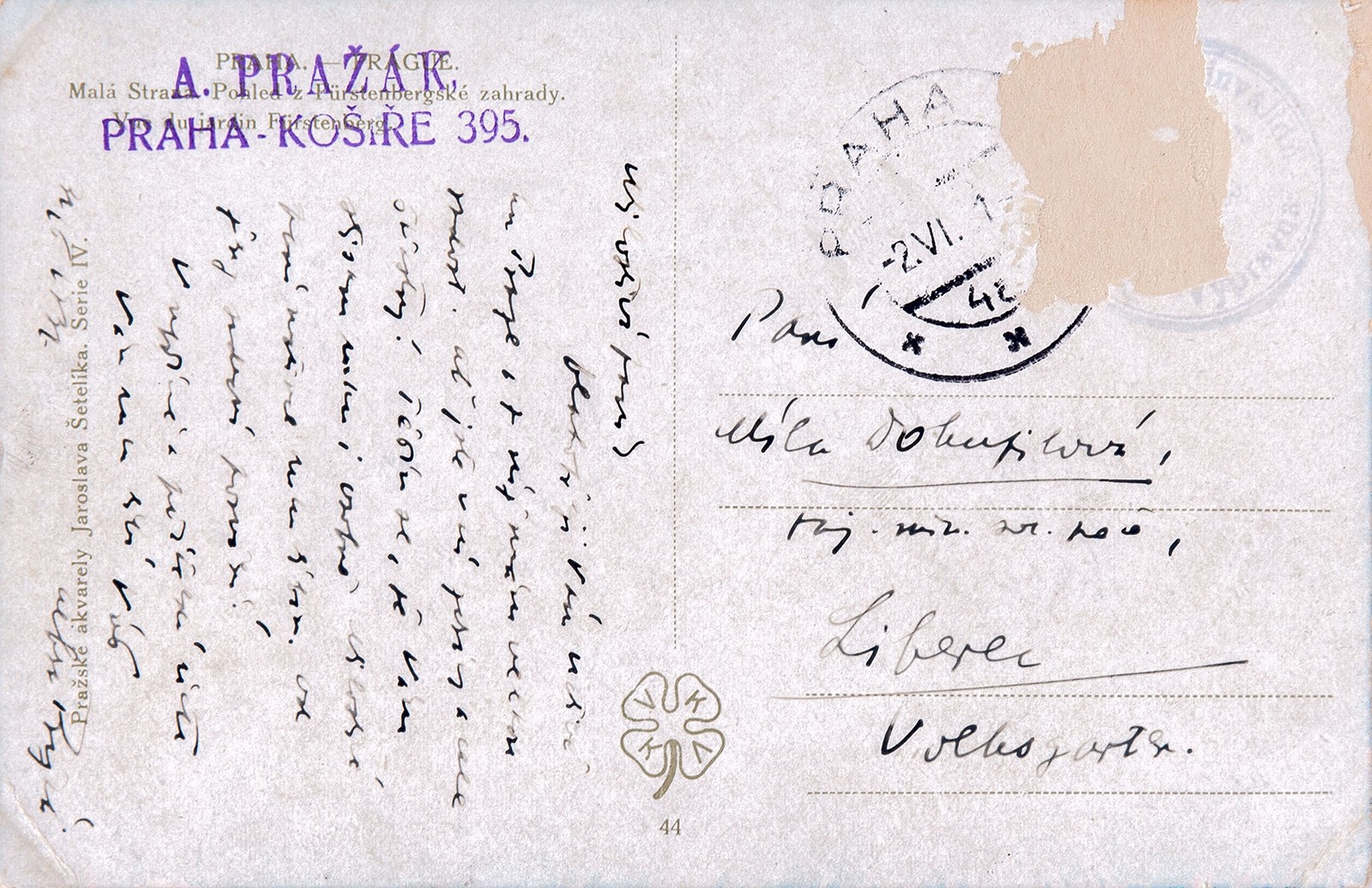 Albert Pražák (1880 - 1956) - Dopis Míle Dokupilové