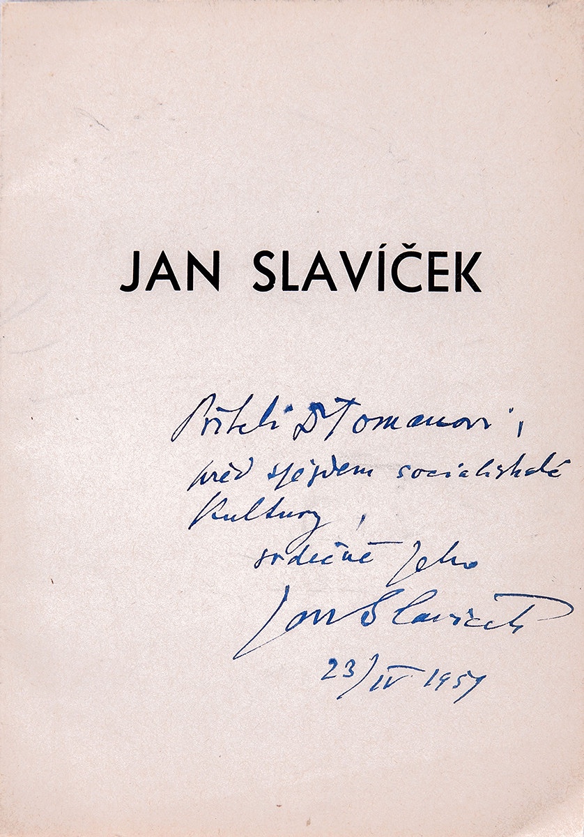 Jan Slavíček (1900 - 1970) - V. Nezval: K výstavě Jana Slavíčka
