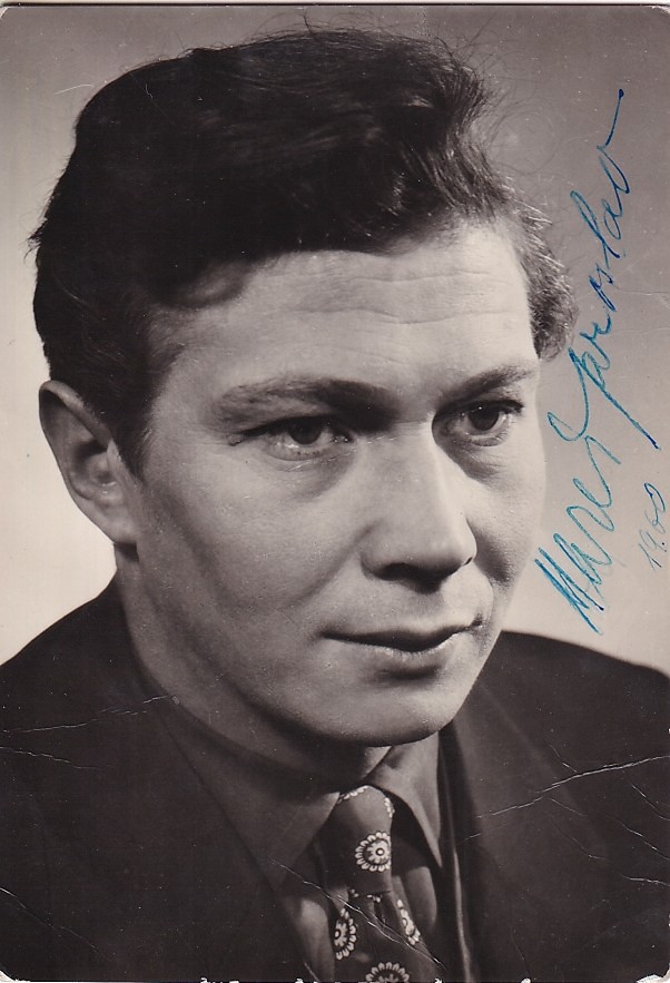 Jaroslav Mareš (1921 - 2003) - Podpis na fotopohlednici