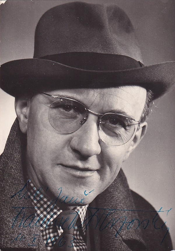 František Filipovský (1907 - 1993) - Podpis na fotopohlednici