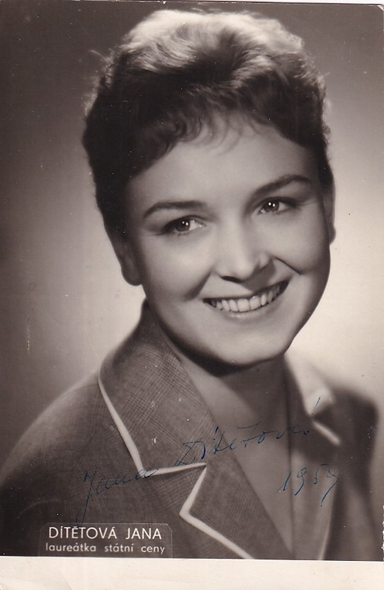 Jana Dítětová (1926 - 1991) - Podpis na fotografii