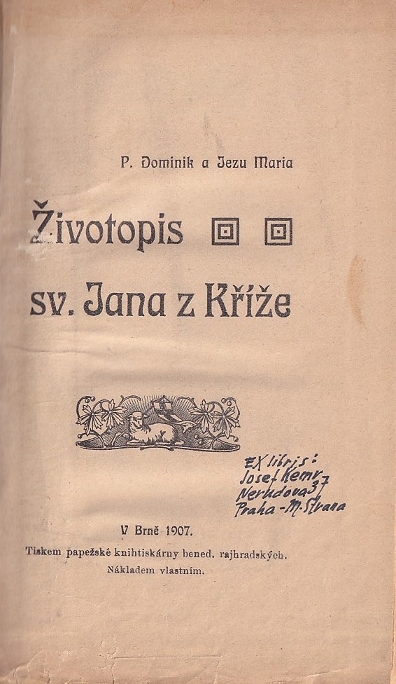 Josef Kemr (1922 - 1995) - Z knihovny Josefa Kemra: Životopis sv. Jana z Kříže