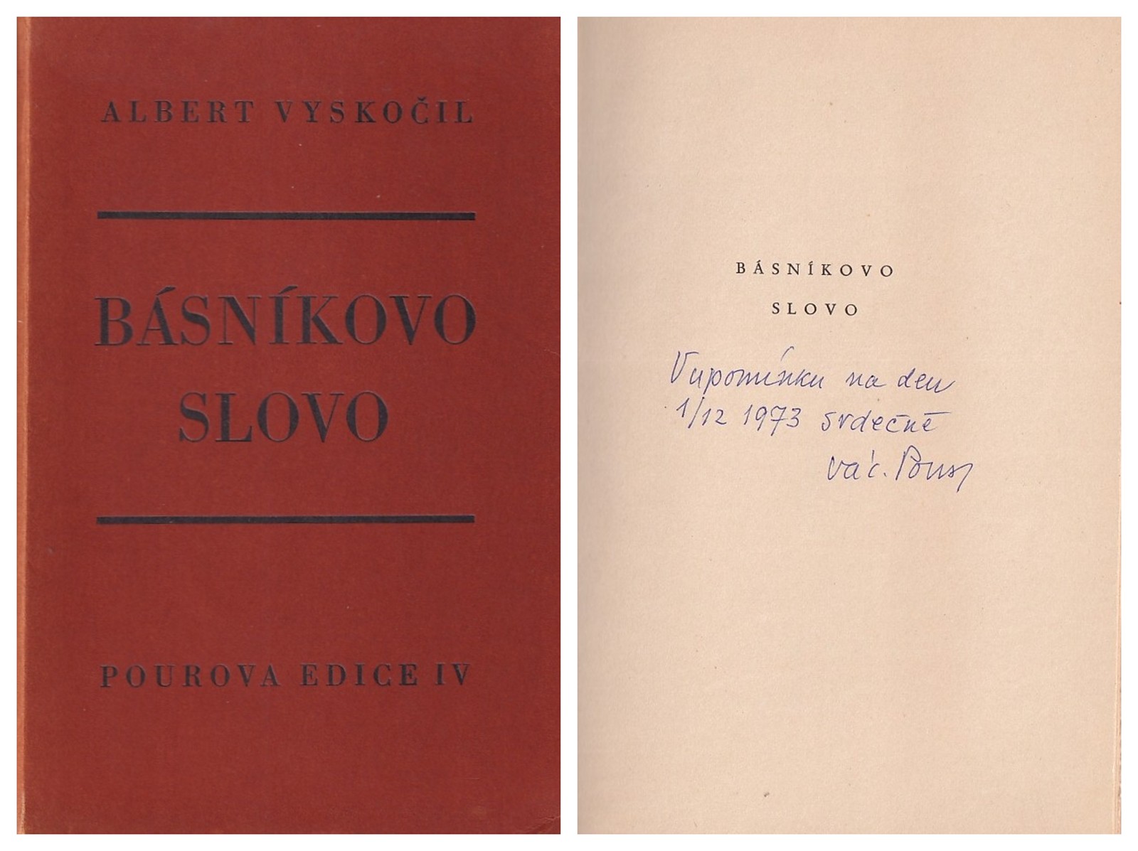 Václav Pour (1903 - 1986) - Albert Vykočil: Básníkovo slovo