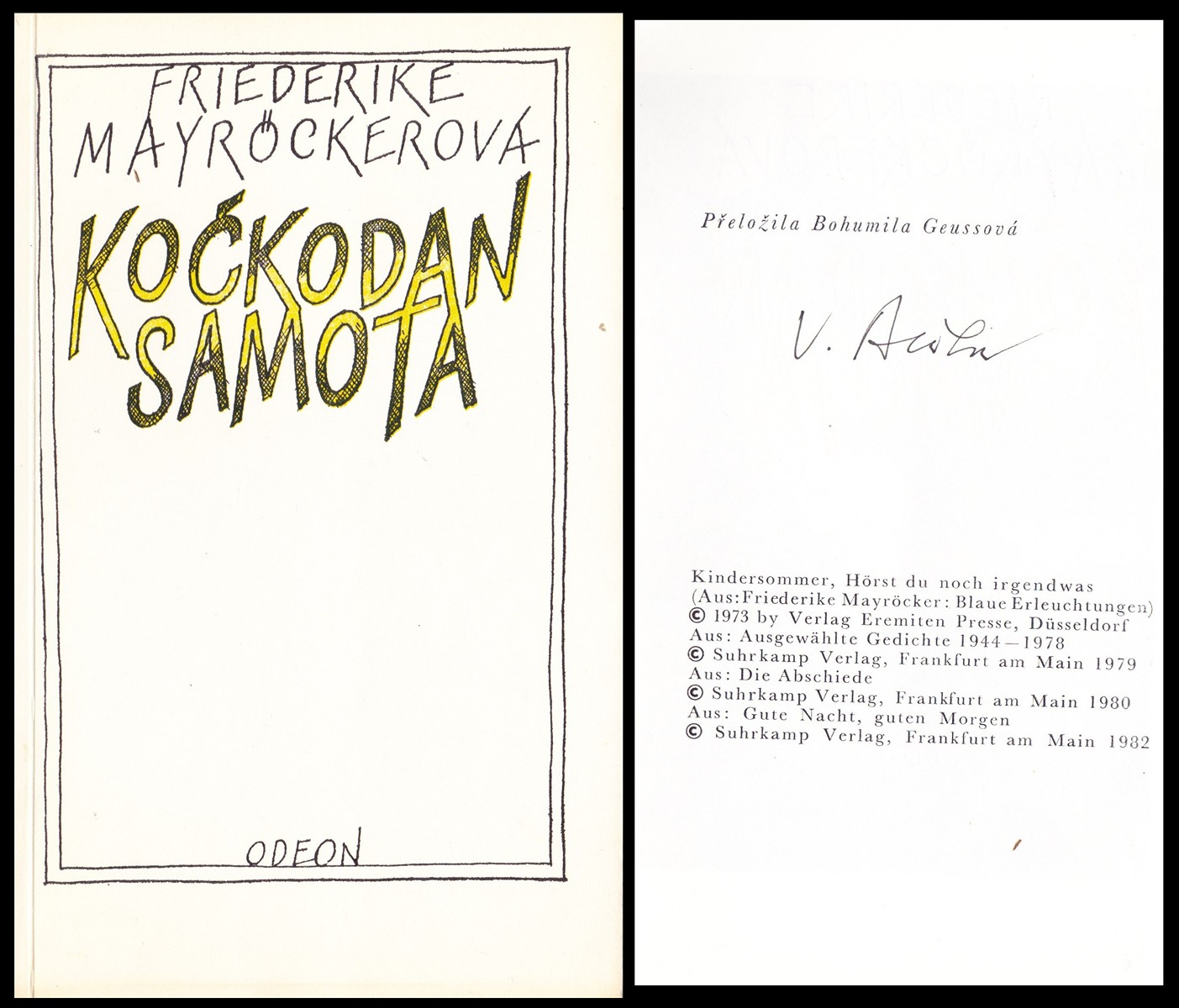 Václav Bláha (1922 - 2021) - Edice Plamen - F. Mayröckerová: Kočkodan samota