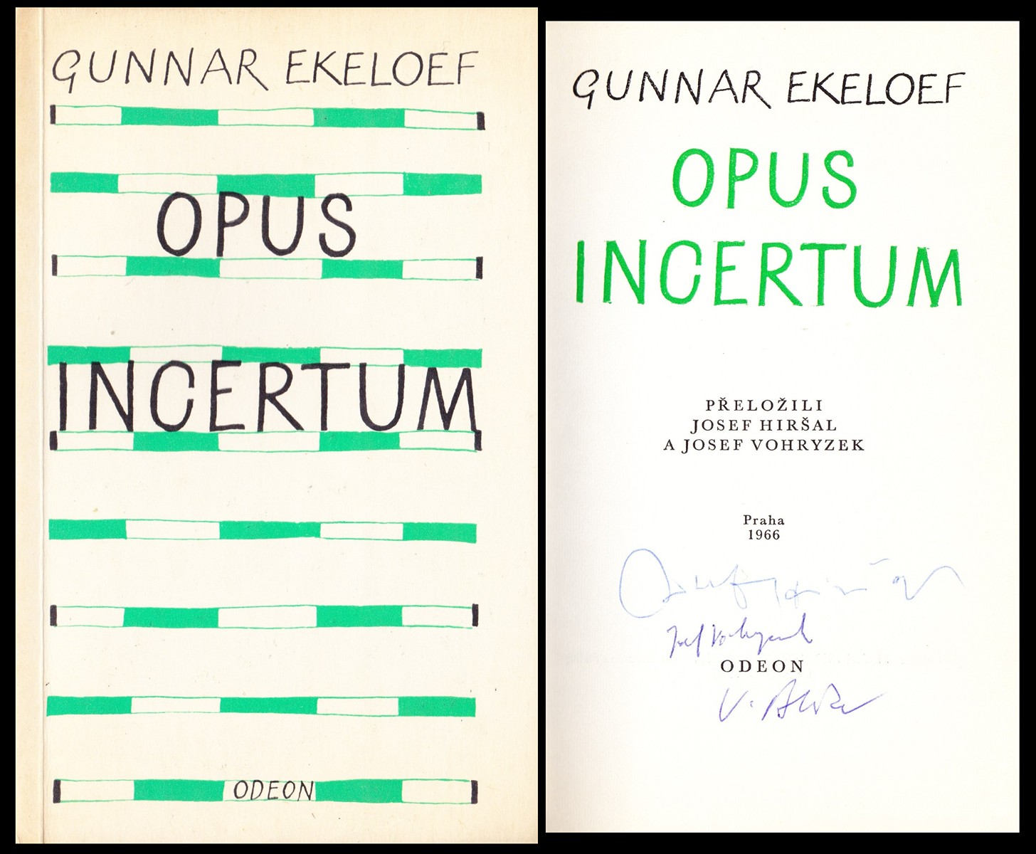 Vícero podpisů - Edice Plamen - G. Ekeloef: Opus Incertum