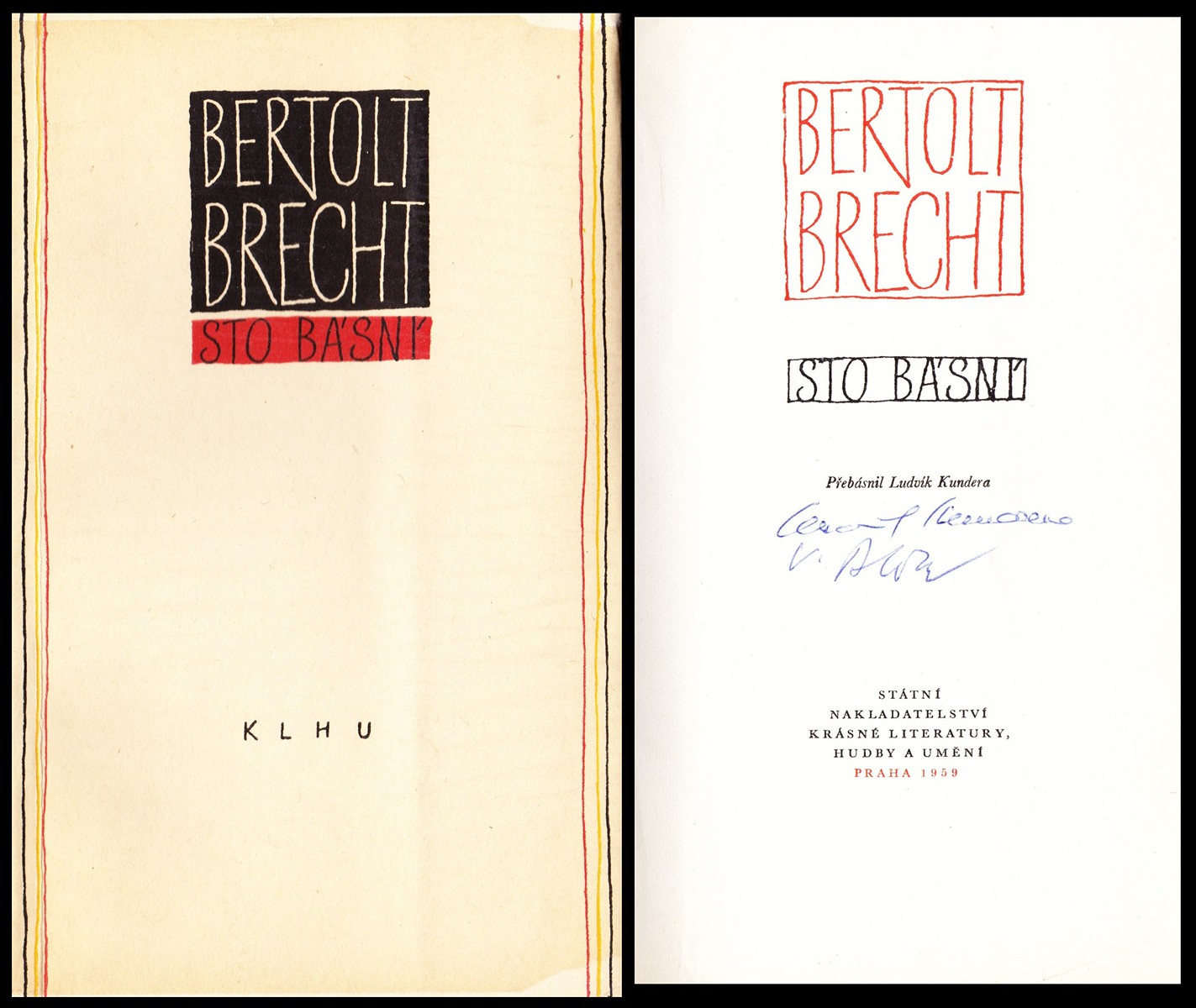 Vícero podpisů - Edice Plamen - B. Brecht: Sto básní