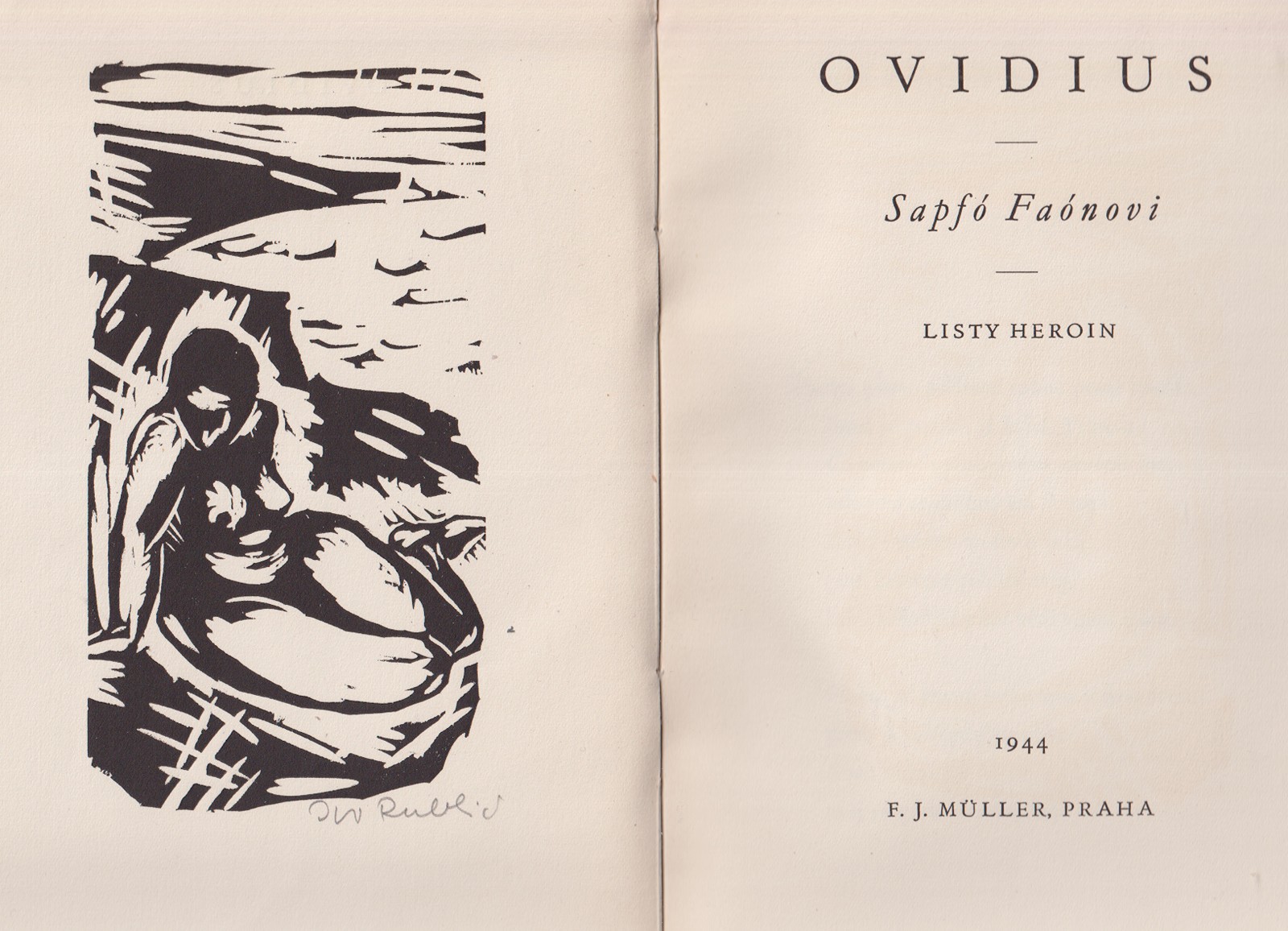 Jan Fišer (1909 - 1979) - Publius Ovidius Naso: Sapfó Faónovi