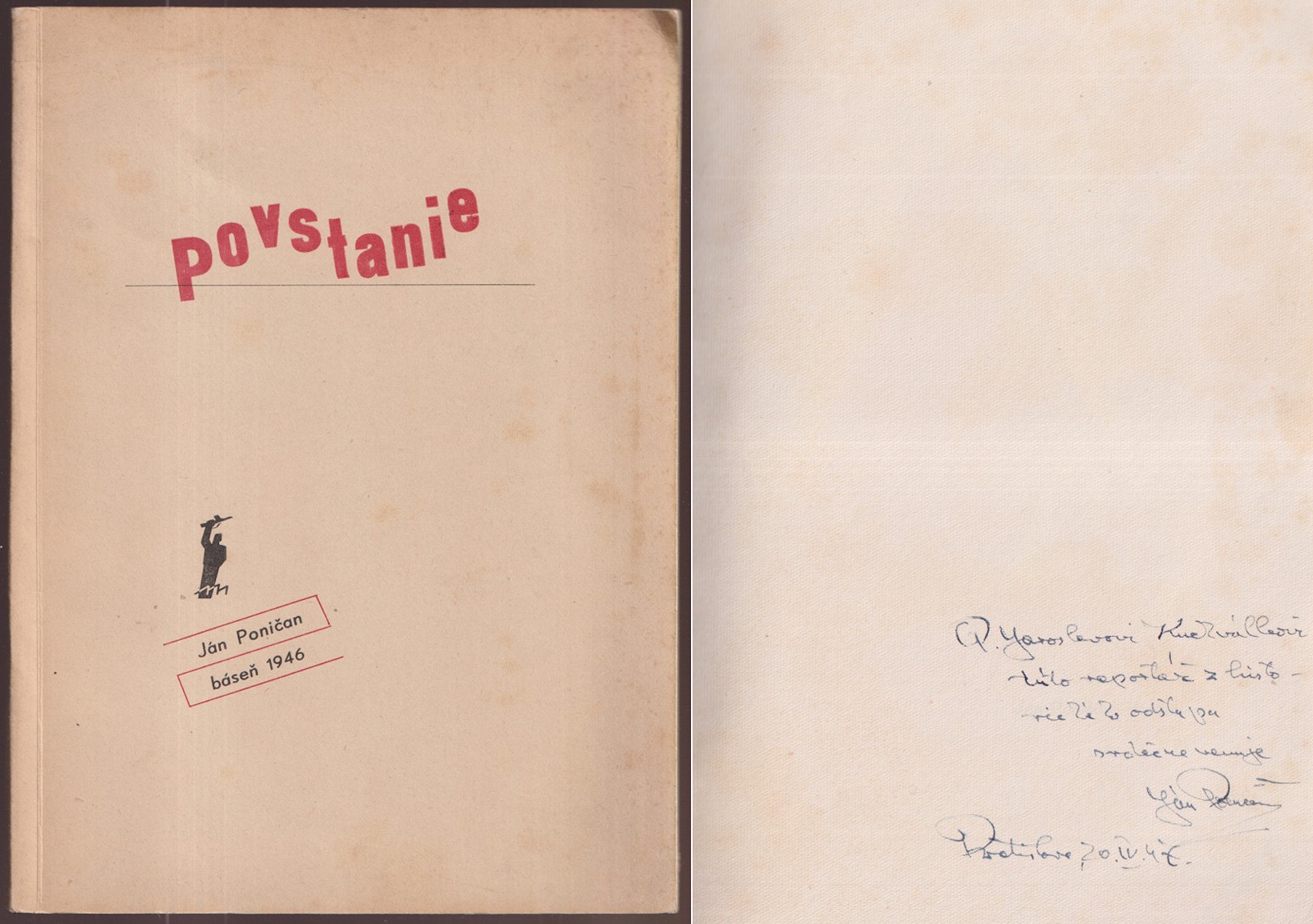 Ján Poničan (1902 - 1978) - Povstanie - báseň 1946