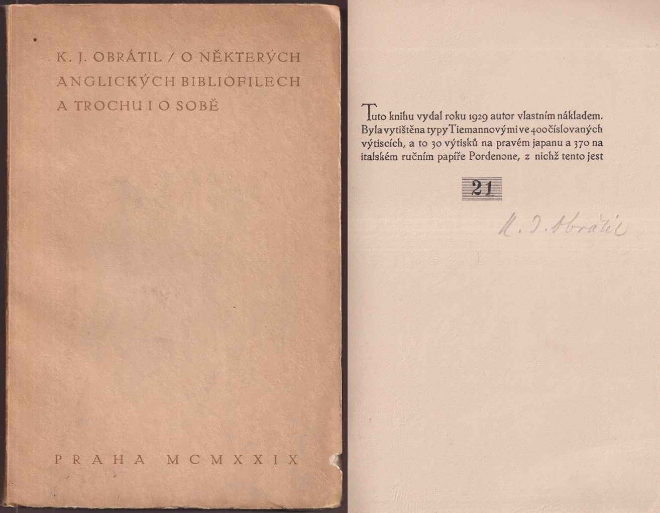 Karel Jaroslav Obrátil (1866 - 1945) - O některých anglických bibliofilech a trochu i o sobě