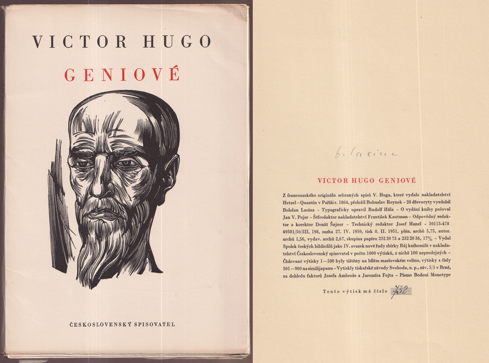 Bohdan Lacina (1912 - 1971) - Victor Hugo: Géniové