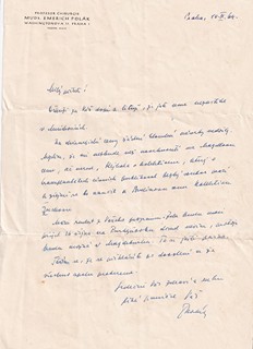 Emerich Polák (1901 - 1980) - Dopis s podpisem