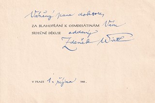 Zdeněk Wirth (1878 - 1961) - Dopis Prokopu Tomanovi ml.